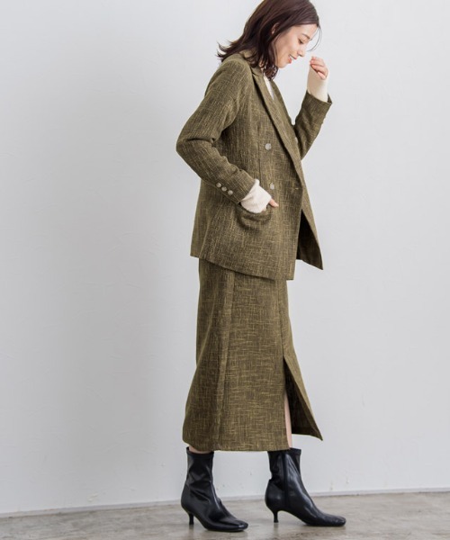 Pierrot(ピエロ)の「ツイードIラインスカート(スカート・レディース・ブラック/ブラウン・M/L)」の16枚目の写真