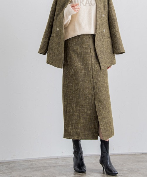 Pierrot(ピエロ)の「ツイードIラインスカート(スカート・レディース・ブラック/ブラウン・M/L)」の18枚目の写真