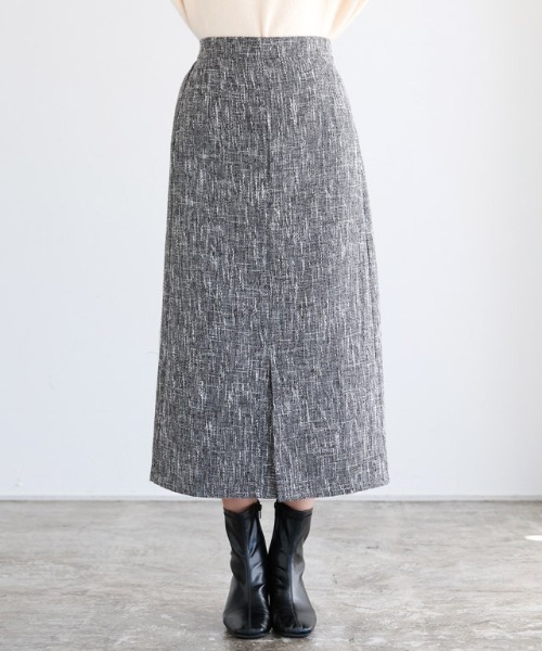 Pierrot(ピエロ)の「ツイードIラインスカート(スカート・レディース・ブラック/ブラウン・M/L)」の5枚目の写真