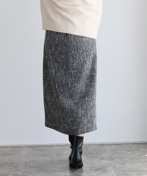Pierrot(ピエロ)の「ツイードIラインスカート(スカート・レディース・ブラック/ブラウン・M/L)」の7枚目の写真