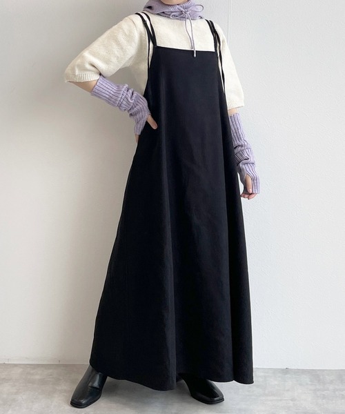 w closet(ダブルクローゼット)の「【前後2WAY】バックリボン切替キャミワンピース(ワンピース・レディース・ワインレッド/ブルー/ブラック・FREE)」の2枚目の写真