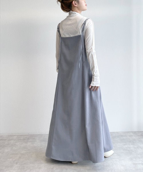 w closet(ダブルクローゼット)の「【前後2WAY】バックリボン切替キャミワンピース(ワンピース・レディース・ワインレッド/ブルー/ブラック・FREE)」の5枚目の写真