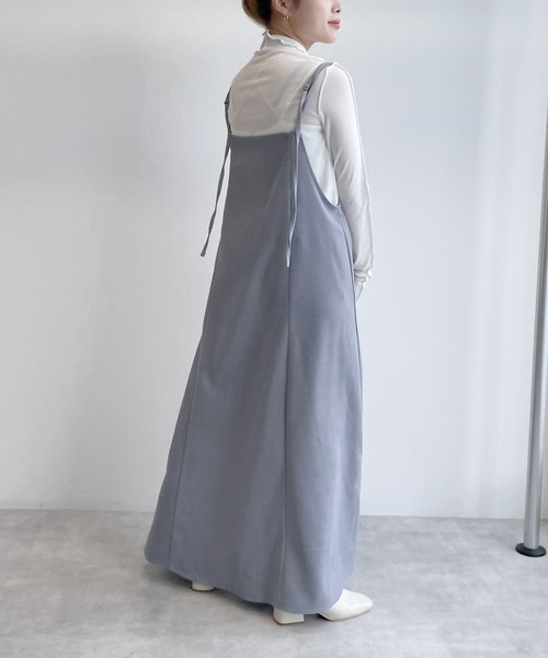 w closet(ダブルクローゼット)の「【前後2WAY】バックリボン切替キャミワンピース(ワンピース・レディース・ワインレッド/ブルー/ブラック・FREE)」の7枚目の写真