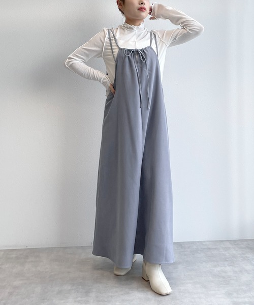 w closet(ダブルクローゼット)の「【前後2WAY】バックリボン切替キャミワンピース(ワンピース・レディース・ワインレッド/ブルー/ブラック・FREE)」の8枚目の写真