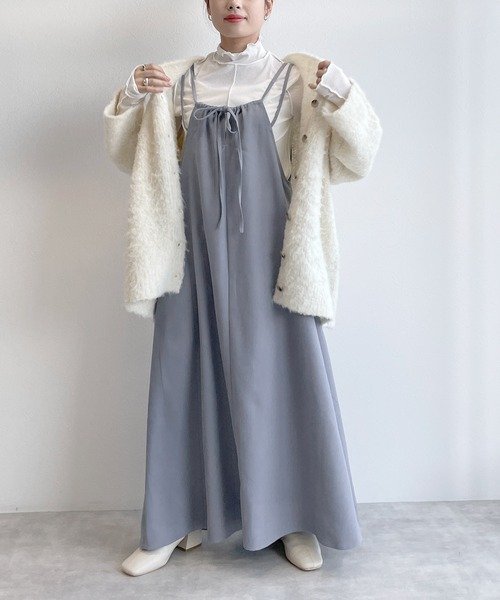 w closet(ダブルクローゼット)の「【前後2WAY】バックリボン切替キャミワンピース(ワンピース・レディース・ワインレッド/ブルー/ブラック・FREE)」の10枚目の写真