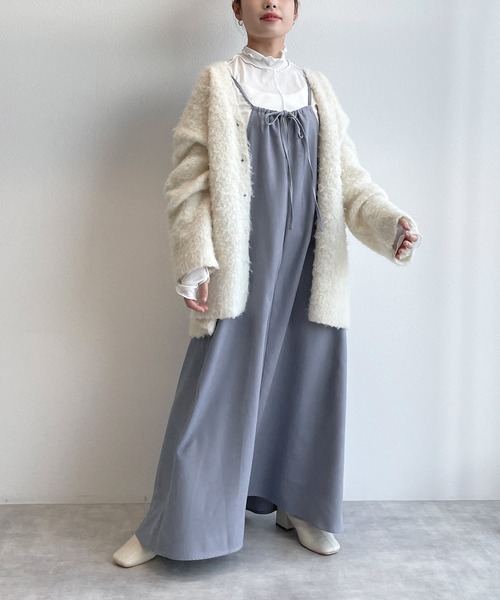 w closet(ダブルクローゼット)の「【前後2WAY】バックリボン切替キャミワンピース(ワンピース・レディース・ワインレッド/ブルー/ブラック・FREE)」の12枚目の写真