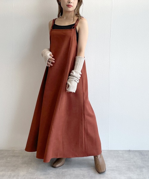 w closet(ダブルクローゼット)の「【前後2WAY】バックリボン切替キャミワンピース(ワンピース・レディース・ワインレッド/ブルー/ブラック・FREE)」の21枚目の写真