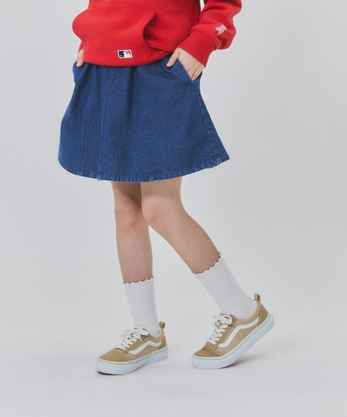 MPS（エムピーエス）の「【MPS】フレアスカート（スカート・キッズ・ライトインディゴブルー/ダークインディゴブルー/ブラック・120/130/140/150/105）」の2枚目の写真