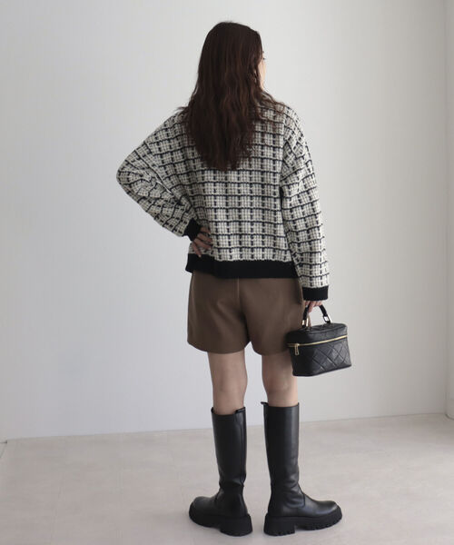 fredy emue(フレディエミュ)の「ツイードニット Vネックカーディガン(カーディガン/ボレロ・レディース・ブラック/レッド/グリーン・38)」の15枚目の写真