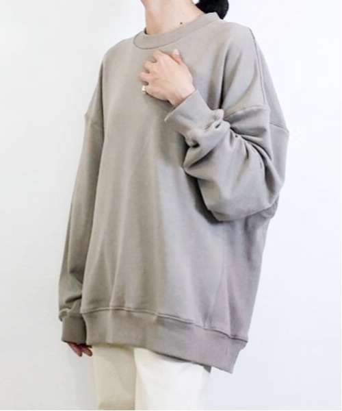 Alil(アリル)の「【Alil】アリル 裏毛 ビッグ シルエット クルーネック スウェット プルオーバー 大人カジュアル(スウェット・メンズ・ブラック/杢グレー/グレイッシュベージュ/オフホワイト/ブラウン・LARGE/MEDIUM/SMALL)」の16枚目の写真