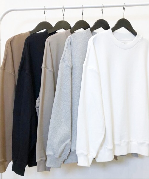 Alil(アリル)の「【Alil】アリル 裏毛 ビッグ シルエット クルーネック スウェット プルオーバー 大人カジュアル(スウェット・メンズ・ブラック/杢グレー/グレイッシュベージュ/オフホワイト/ブラウン・LARGE/MEDIUM/SMALL)」の22枚目の写真