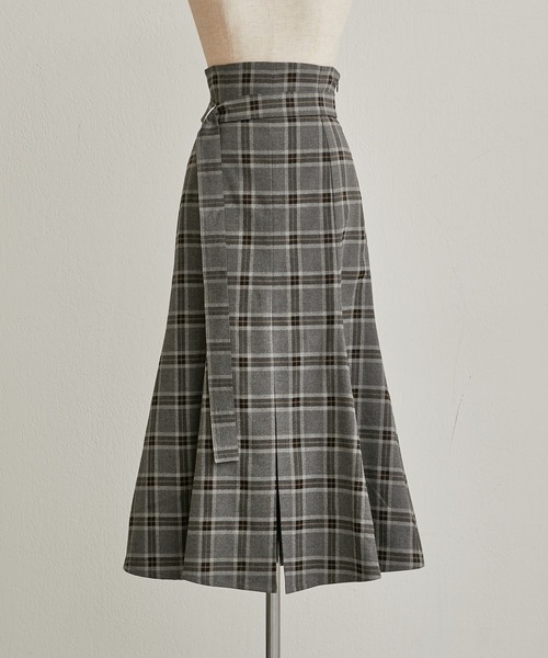 one after another NICE CLAUP（ワンアフターアナザーナイスクラップ）の「フロントスリットマーメイドスカート（スカート・レディース・アイボリー/ブラック系その他/チェック/ブラック・SMALL/MEDIUM）」の12枚目の写真