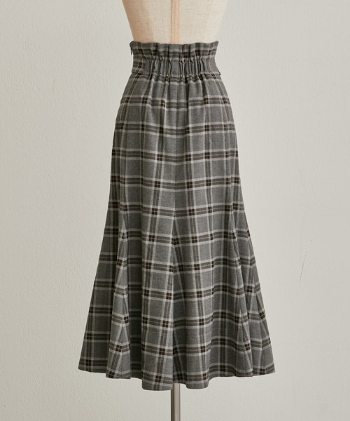 one after another NICE CLAUP（ワンアフターアナザーナイスクラップ）の「フロントスリットマーメイドスカート（スカート・レディース・アイボリー/ブラック系その他/チェック/ブラック・SMALL/MEDIUM）」の8枚目の写真