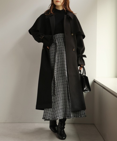 one after another NICE CLAUP（ワンアフターアナザーナイスクラップ）の「フロントスリットマーメイドスカート（スカート・レディース・アイボリー/ブラック系その他/チェック/ブラック・SMALL/MEDIUM）」の20枚目の写真