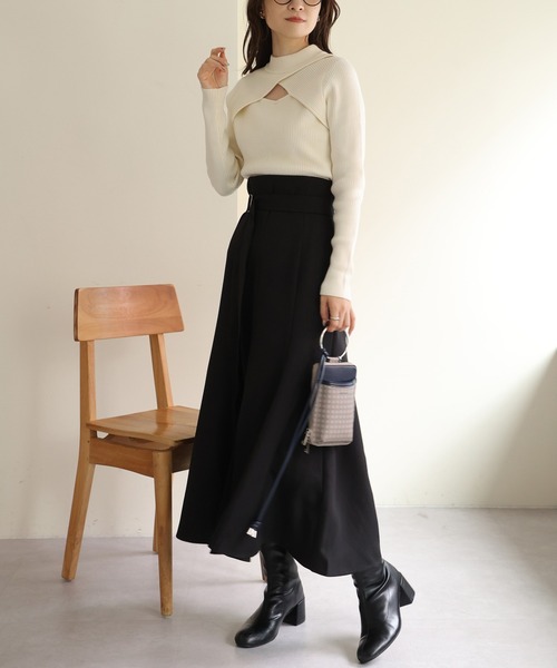 one after another NICE CLAUP（ワンアフターアナザーナイスクラップ）の「フロントスリットマーメイドスカート（スカート・レディース・アイボリー/ブラック系その他/チェック/ブラック・SMALL/MEDIUM）」の16枚目の写真