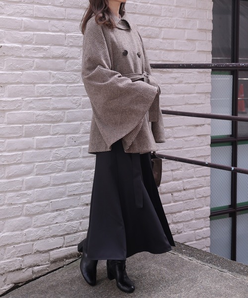 one after another NICE CLAUP（ワンアフターアナザーナイスクラップ）の「フロントスリットマーメイドスカート（スカート・レディース・アイボリー/ブラック系その他/チェック/ブラック・SMALL/MEDIUM）」の17枚目の写真