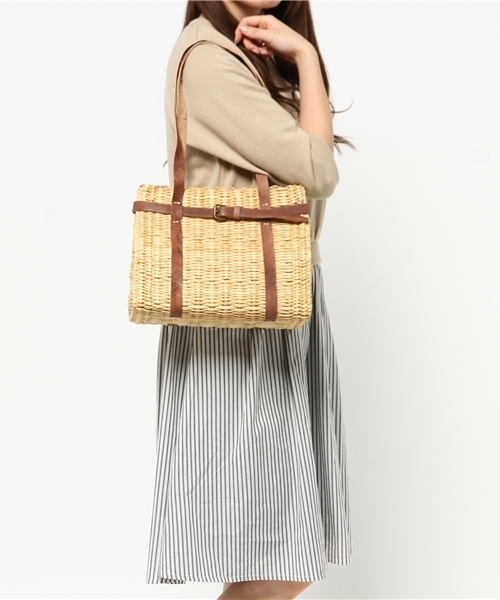 Kastane（カスタネ）の「【Kastane】スクエアショルダーバスケット（かごバッグ・レディース・ライトベージュ・FREE）」の9枚目の写真