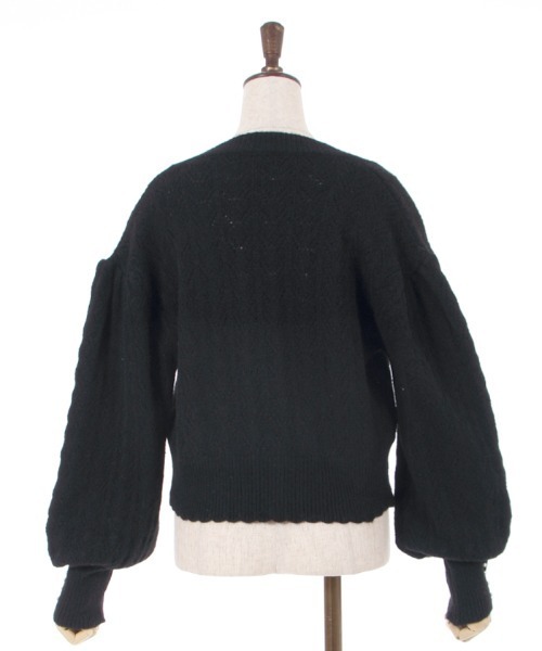 axes femme（アクシーズファム）の「透かし編みふわふわニットカーディガン（カーディガン/ボレロ・レディース・ブラック/ホワイト系その他/サックスブルー系・FREE）」の10枚目の写真