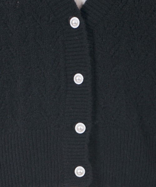 axes femme（アクシーズファム）の「透かし編みふわふわニットカーディガン（カーディガン/ボレロ・レディース・ブラック/ホワイト系その他/サックスブルー系・FREE）」の13枚目の写真