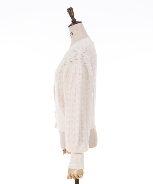 axes femme（アクシーズファム）の「透かし編みふわふわニットカーディガン（カーディガン/ボレロ・レディース・ブラック/ホワイト系その他/サックスブルー系・FREE）」の17枚目の写真