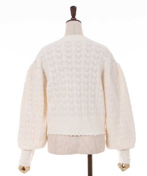 axes femme（アクシーズファム）の「透かし編みふわふわニットカーディガン（カーディガン/ボレロ・レディース・ブラック/ホワイト系その他/サックスブルー系・FREE）」の18枚目の写真