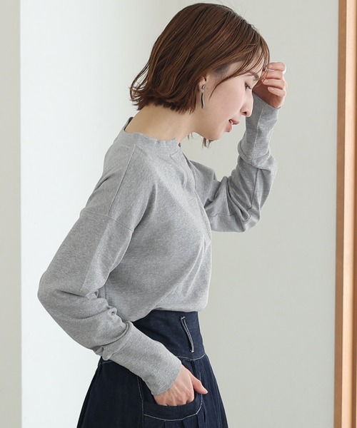 ElegChic（エレグシック）の「スキッパ―ラウンドヘムプルオーバー（Tシャツ/カットソー・レディース・杢グレー/ブラック/カーキ/オフホワイト/ベージュ・M/4L/XL）」の11枚目の写真