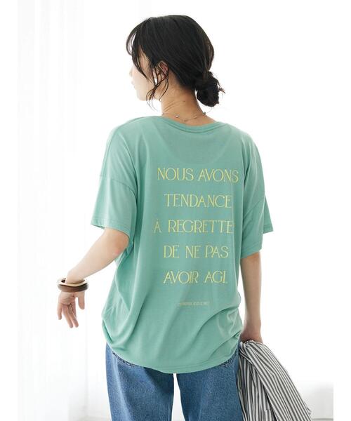 CRAFT STANDARD BOUTIQUE（クラフトスタンダードブティック）の「シアーロゴTee（Tシャツ/カットソー・レディース・イエロー/ホワイト/グリーン/チャコールグレー・FREE）」の9枚目の写真