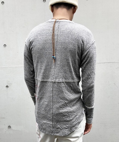 BURNOUT（バーンアウト）の「パネルカット L/S Tシャツ（Tシャツ/カットソー・メンズ・ヘザーグレー・M/L）」の4枚目の写真