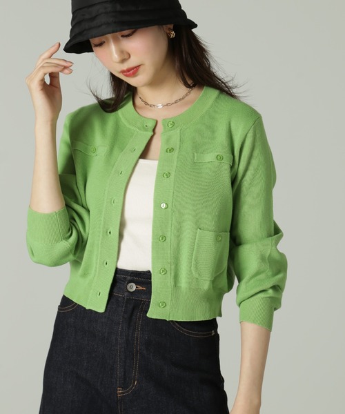 FREE'S MART（フリーズマート）の「ポケット付きニットカーディガン（カーディガン/ボレロ・レディース・パープル/グリーン/ホワイト/ブラック・FREE）」の15枚目の写真