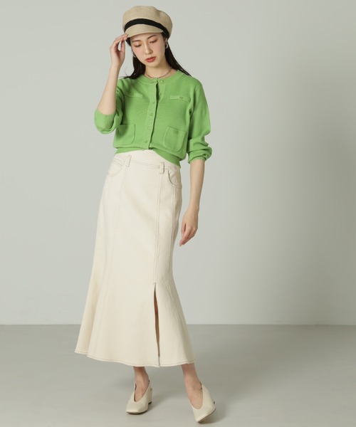 FREE'S MART（フリーズマート）の「ポケット付きニットカーディガン（カーディガン/ボレロ・レディース・パープル/グリーン/ホワイト/ブラック・FREE）」の19枚目の写真