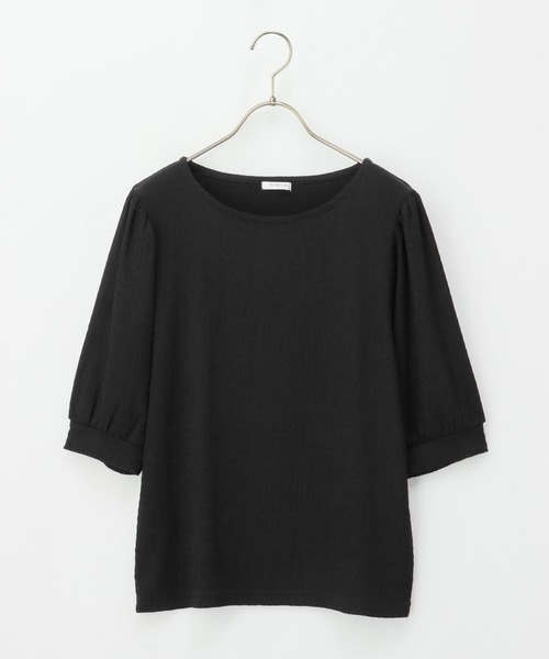 Honeys（ハニーズ）の「ボリューム袖ぽこぽこトップス（Tシャツ/カットソー・レディース・アイボリー/グレイッシュベージュ/ブラック/ミント・S/M/L/LL）」の5枚目の写真