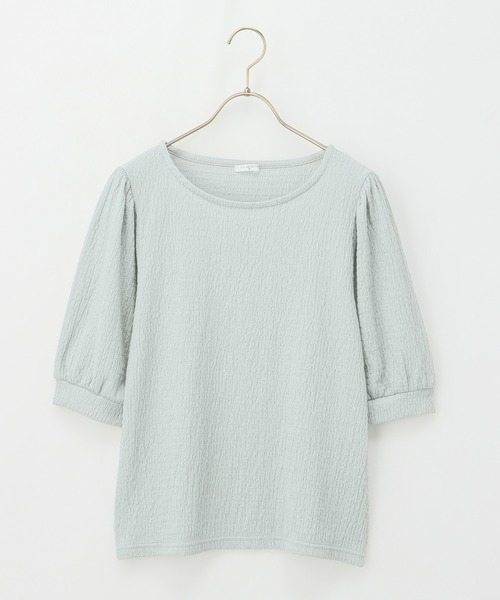 Honeys（ハニーズ）の「ボリューム袖ぽこぽこトップス（Tシャツ/カットソー・レディース・アイボリー/グレイッシュベージュ/ブラック/ミント・S/M/L/LL）」の7枚目の写真