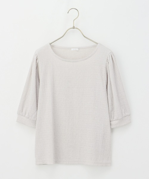 Honeys（ハニーズ）の「ボリューム袖ぽこぽこトップス（Tシャツ/カットソー・レディース・アイボリー/グレイッシュベージュ/ブラック/ミント・S/M/L/LL）」の9枚目の写真