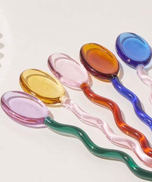 Made in I（メイドインアイ）の「クリアガラススプーン（カトラリー・レディース・ブルー/ピンク/パープル/イエロー/オレンジ・FREE）」の6枚目の写真