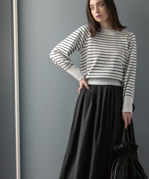 OPAQUE.CLIP（オペークドットクリップ）の「◆ボリュームスリーブ ニットプルオーバー【洗濯機洗い可】（ニット/セーター・レディース・ホワイト系その他3/ブルー/ホワイト系/ブラック・36/38/40）」の6枚目の写真