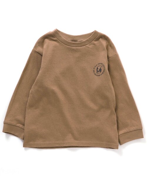 BREEZE（ブリーズ）の「【WEB限定】カラバリプリント長袖Tシャツ（Tシャツ/カットソー・キッズ・オレンジ/オフホワイト/カーキ/サックスブルー/ラベンダー/チャコール/グレー/ブラウン/イエロー・140/120/100/130/110/90/80）」の4枚目の写真