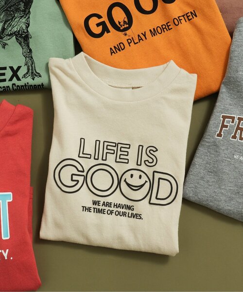 BREEZE（ブリーズ）の「【WEB限定】カラバリプリント長袖Tシャツ（Tシャツ/カットソー・キッズ・オレンジ/オフホワイト/カーキ/サックスブルー/ラベンダー/チャコール/グレー/ブラウン/イエロー・140/120/100/130/110/90/80）」の2枚目の写真