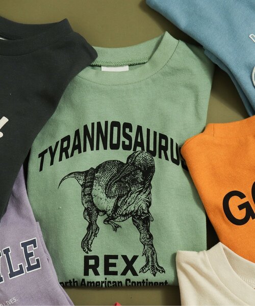 BREEZE（ブリーズ）の「【WEB限定】カラバリプリント長袖Tシャツ（Tシャツ/カットソー・キッズ・オレンジ/オフホワイト/カーキ/サックスブルー/ラベンダー/チャコール/グレー/ブラウン/イエロー・140/120/100/130/110/90/80）」の5枚目の写真