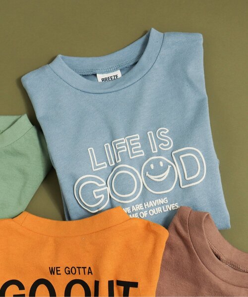 BREEZE（ブリーズ）の「【WEB限定】カラバリプリント長袖Tシャツ（Tシャツ/カットソー・キッズ・オレンジ/オフホワイト/カーキ/サックスブルー/ラベンダー/チャコール/グレー/ブラウン/イエロー・140/120/100/130/110/90/80）」の6枚目の写真