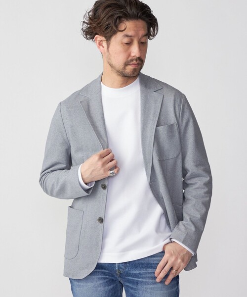 SHIPS（シップス）の「SHIPS:〈手洗い可能〉TEXBRID(R) バーズアイ ジャージー 2ボタン ジャケット（テーラードジャケット・メンズ・ネイビー/ロイヤルブルー/グレー・SMALL/MEDIUM/LARGE/X-LARGE）」の2枚目の写真