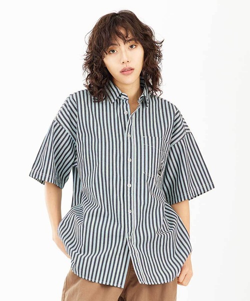 ブラウス シャツ COTTON SHIRT STRIPE レディース GANNI（ガニー）の「Stripe Cotton Oversized Shirt（シャツ