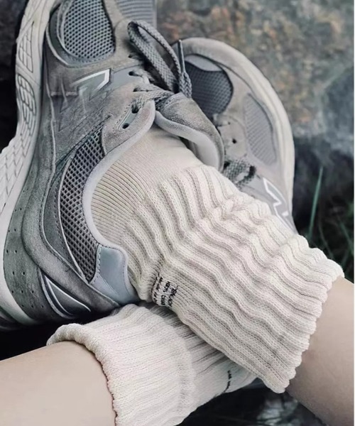 ammy.(エイミードット)の「【 ammy. / エイミードット 】 プリント リブ ソックス(ソックス/靴下・レディース・ベージュ/オフホワイト/ブラック/チャコール/カーキ・FREE)」の2枚目の写真