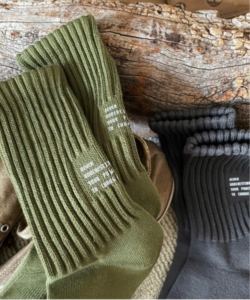 ammy.(エイミードット)の「【 ammy. / エイミードット 】 プリント リブ ソックス(ソックス/靴下・レディース・ベージュ/オフホワイト/ブラック/チャコール/カーキ・FREE)」の5枚目の写真