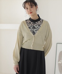 PourVous（プールヴー）の「ラメニット ショートカーディガン オケージョン （カーディガン/ボレロ）」