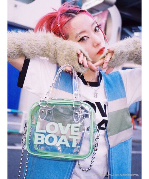 jouetie(ジュエティ)の「LOVE BOAT ミニマムボストン【コラボ】(ボストンバッグ・レディース・ブラック/ブルー/クリア・FREE)」の3枚目の写真