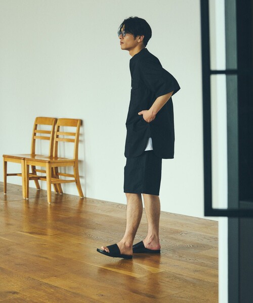 FREAK'S STORE(フリークスストア)の「KONECO/コネーソ 別注 グランパ半袖シャツ/ノーカラー/バンドカラー(シャツ/ブラウス・メンズ・ホワイト/ブラック/ベージュ/チャコールグレー・MEDIUM/LARGE)」の12枚目の写真