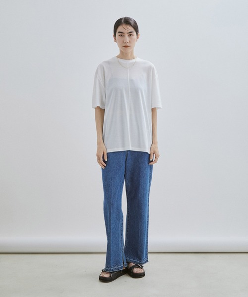 SALON adam et rope'(サロン アダム エ ロペ)の「【WEB限定】【接触冷感・吸水速乾】バックスリットシアーTシャツ(Tシャツ/カットソー・レディース・ブラック/オフホワイト/ライトグリーン・FREE)」の12枚目の写真
