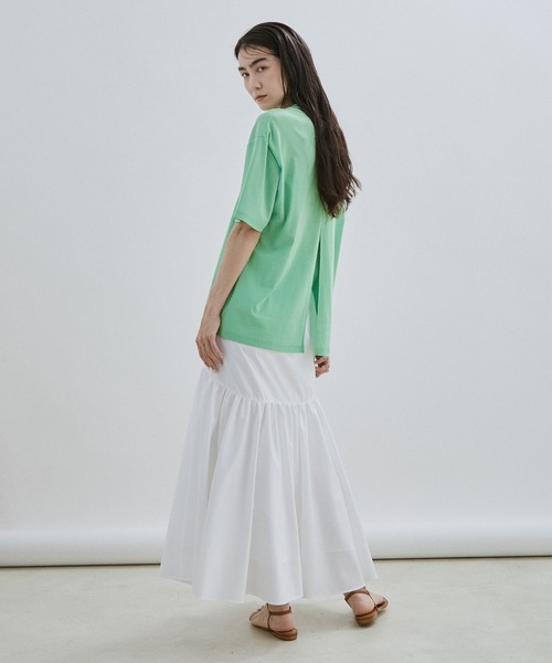 SALON adam et rope'(サロン アダム エ ロペ)の「【WEB限定】【接触冷感・吸水速乾】バックスリットシアーTシャツ(Tシャツ/カットソー・レディース・ブラック/オフホワイト/ライトグリーン・FREE)」の13枚目の写真