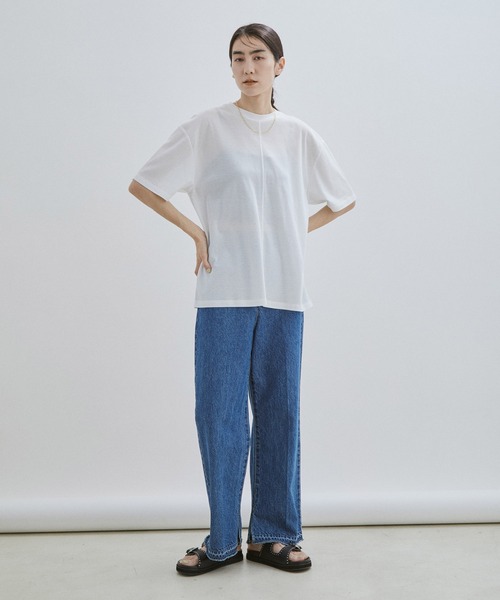 SALON adam et rope'(サロン アダム エ ロペ)の「【WEB限定】【接触冷感・吸水速乾】バックスリットシアーTシャツ(Tシャツ/カットソー・レディース・ブラック/オフホワイト/ライトグリーン・FREE)」の18枚目の写真