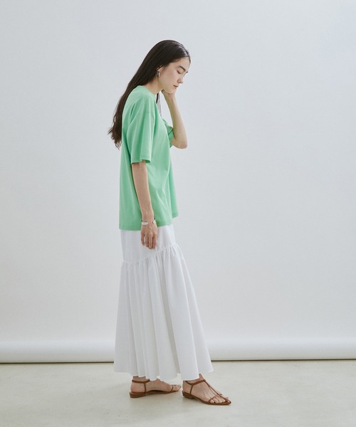 SALON adam et rope'(サロン アダム エ ロペ)の「【WEB限定】【接触冷感・吸水速乾】バックスリットシアーTシャツ(Tシャツ/カットソー・レディース・ブラック/オフホワイト/ライトグリーン・FREE)」の19枚目の写真